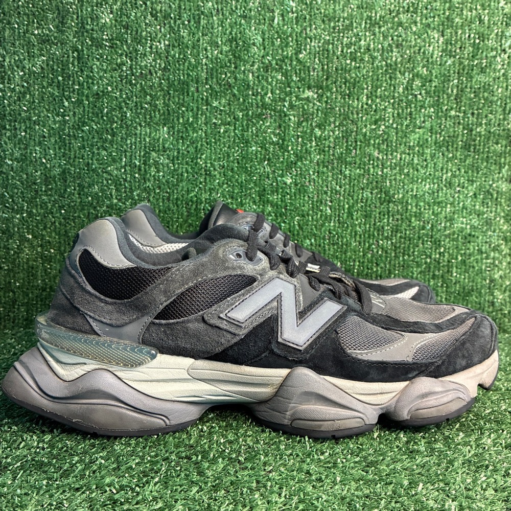New Balance 9060 Suede Mesh Y2K Chunky Sneakers Black Castlerock Grey Mens Sz 12